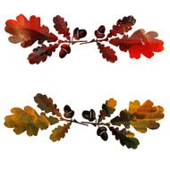 watercolor wreath of oak leaves N9