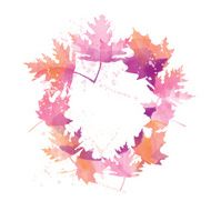 watercolor wreath of maple leaves