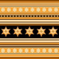 Winter seamless pattern - striped with snowflake motif in orange