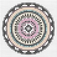 Pastel colored mosaic mandala on white