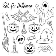 Halloween design elements Hand-drawn illustration