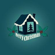 Christmas and New year logo emblem