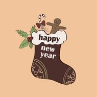 Christmas and New year logo emblem N2