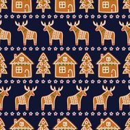 Seamless pattern with Christmas gingerbread cookies