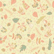 wild berries and leaves seamless pattern N2