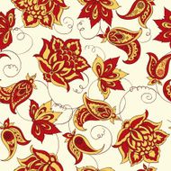 Floral Paisley Pattern Seamless Asian Textile Background N5