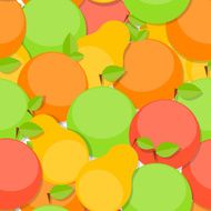 Seamless Pattern Background from Apple Orange and Pear Vector
