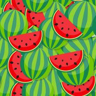 Seamless Pattern Background from watermelon Vector Illustration