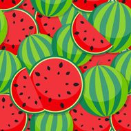 Seamless Pattern Background from watermelon Vector Illustration N2