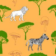 Seamless pattern with savanna animals 1