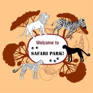 Background with savanna animals