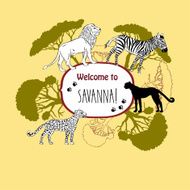 Background with savanna animals-03