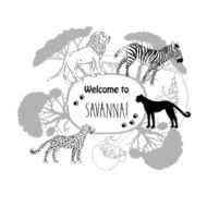 Background with savanna animals-02