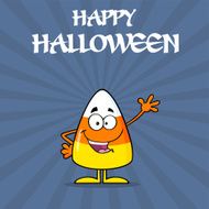 Candy Corn Waving A Greeting With Background