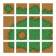 Box game level vector objects - land bush forest
