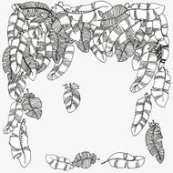 Feathers frame Pattern for coloring book ÐÐµÑÐ°ÑÑ