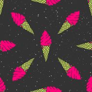 Colorful Cosmic seamless pattern of ice cream