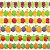 Seamless Pattern Background from Apple Orange Plum Cherry N4