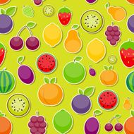 Seamless Pattern Background from Apple Orange Plum Cherry N5