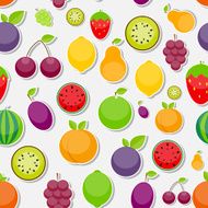 Seamless Pattern Background from Apple Orange Plum Cherry N6