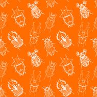 Nice beetles vector pattern
