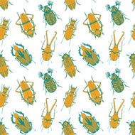 Nice beetles vector pattern N2
