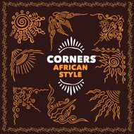 Hand drawn corners African style N2