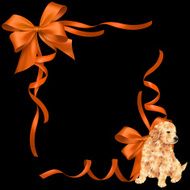 dog and ribbon illustration N4