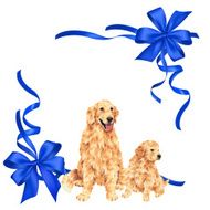 dog and ribbon illustration N12