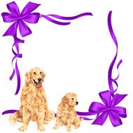 dog and ribbon illustration N13