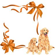 dog and ribbon illustration N15