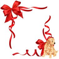 dog and ribbon illustration N23