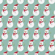 snowman with pine tree pattern background