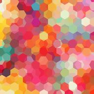 abstract background consisting of pink yellow orange hexagons