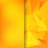 abstract background consisting of yellow orange triangles and matt glass