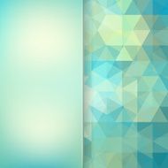 abstract background consisting of green blue triangles and matt glass