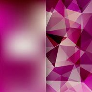 abstract background consisting of pink purple triangles and matt glass