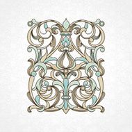 Vector floral pattern in Victorian style