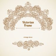 Vector floral vignette in Victorian style N3