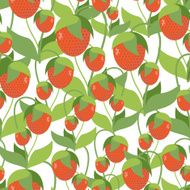 Fruity Strawberry texture Vector seamless pattern of red berrie