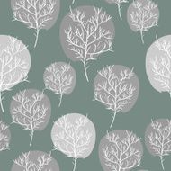 Gray abstract trees seamless background Vector pattern flora R