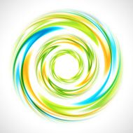 Abstract blue green and yellow swirl circle bright background