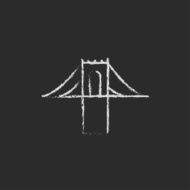 Bridge icon drawn in chalk