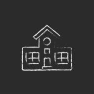 Building icon drawn in chalk