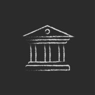 Museum icon drawn in chalk