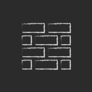 Bricks icon drawn in chalk