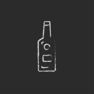 Glass bottle icon drawn in chalk
