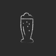 Glass of beer icon drawn in chalk