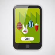 easter hanging flat icon with long shadow eps10 N4