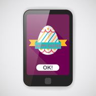 easter egg flat icon with long shadow eps10 N15